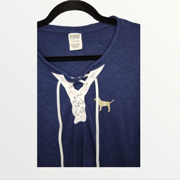 Victoria's Secret Pink Bling Long Sleeve Campus T Shirt Glitter Studded … - Picture 4 of 7